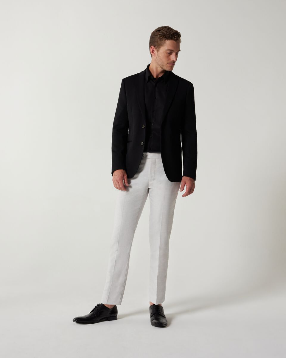 Black Slim Stretch Knitted Tailored Blazer